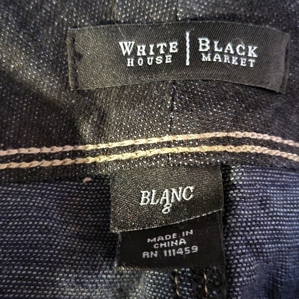 $99 Women's White House Black Market Crop Leg Dark Wash Denim Jeans Size 8 WHBM - Picture 10 of 12